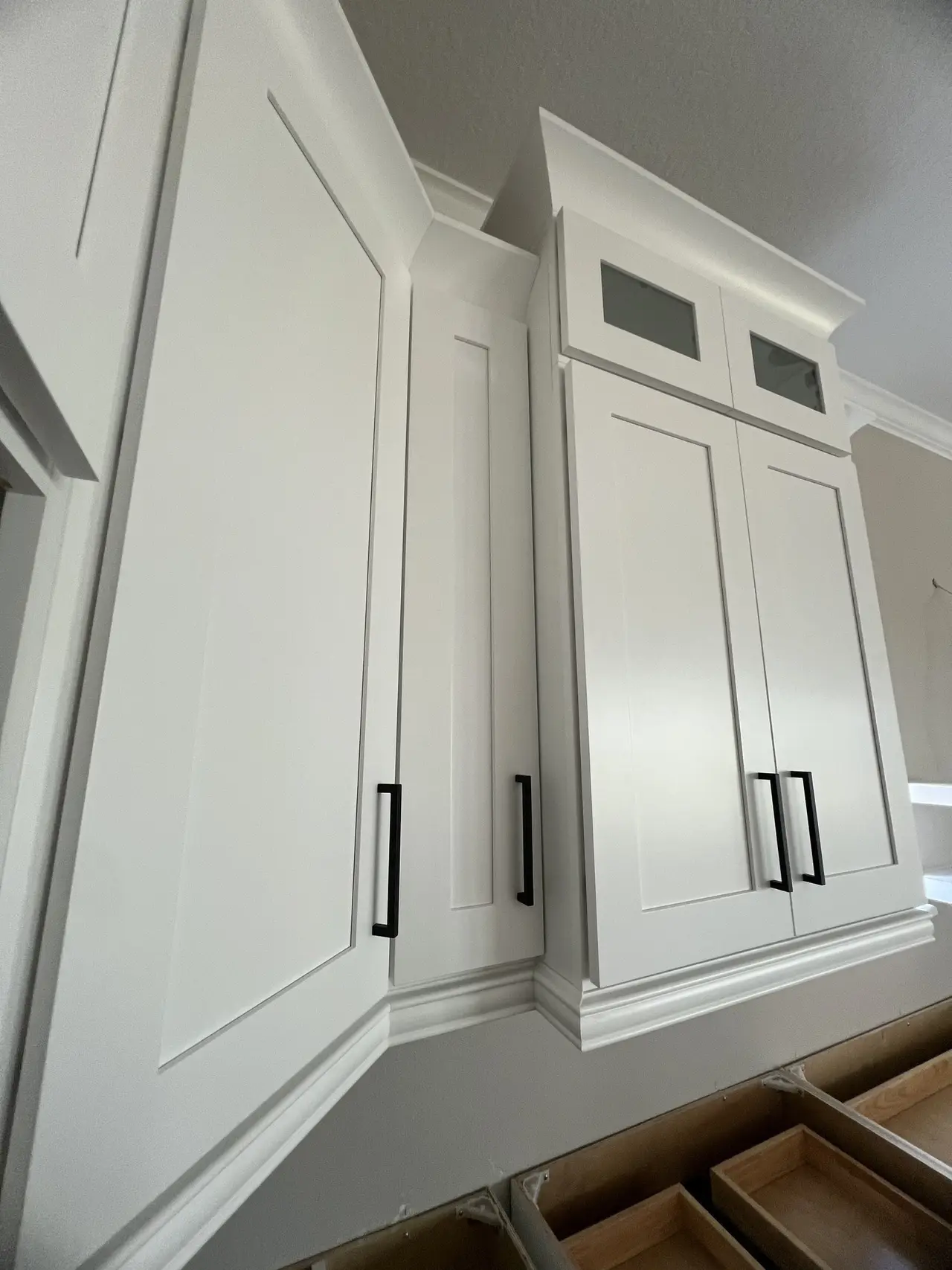 Tall pantry cabinets installed during a Tampa kitchen project
